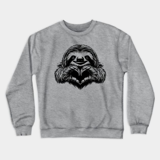 Sloth lover heart Crewneck Sweatshirt by ArtPixy